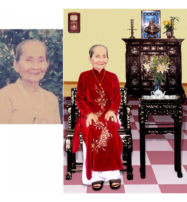 Hình ghép bàn ghế [20x30] giá 300.000 chưa khung