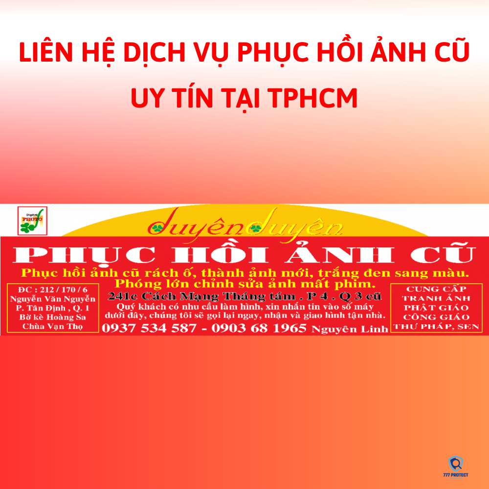Liên hệ dịch vụ phục hồi ảnh cũ uy tín tại TPHCM