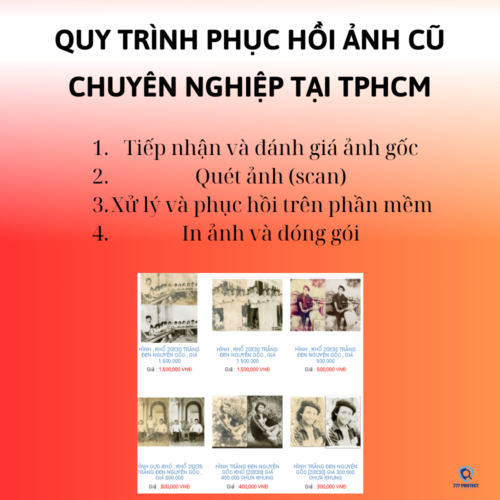 Quy trình phục hồi ảnh cũ chuyên nghiệp tại TPHCM